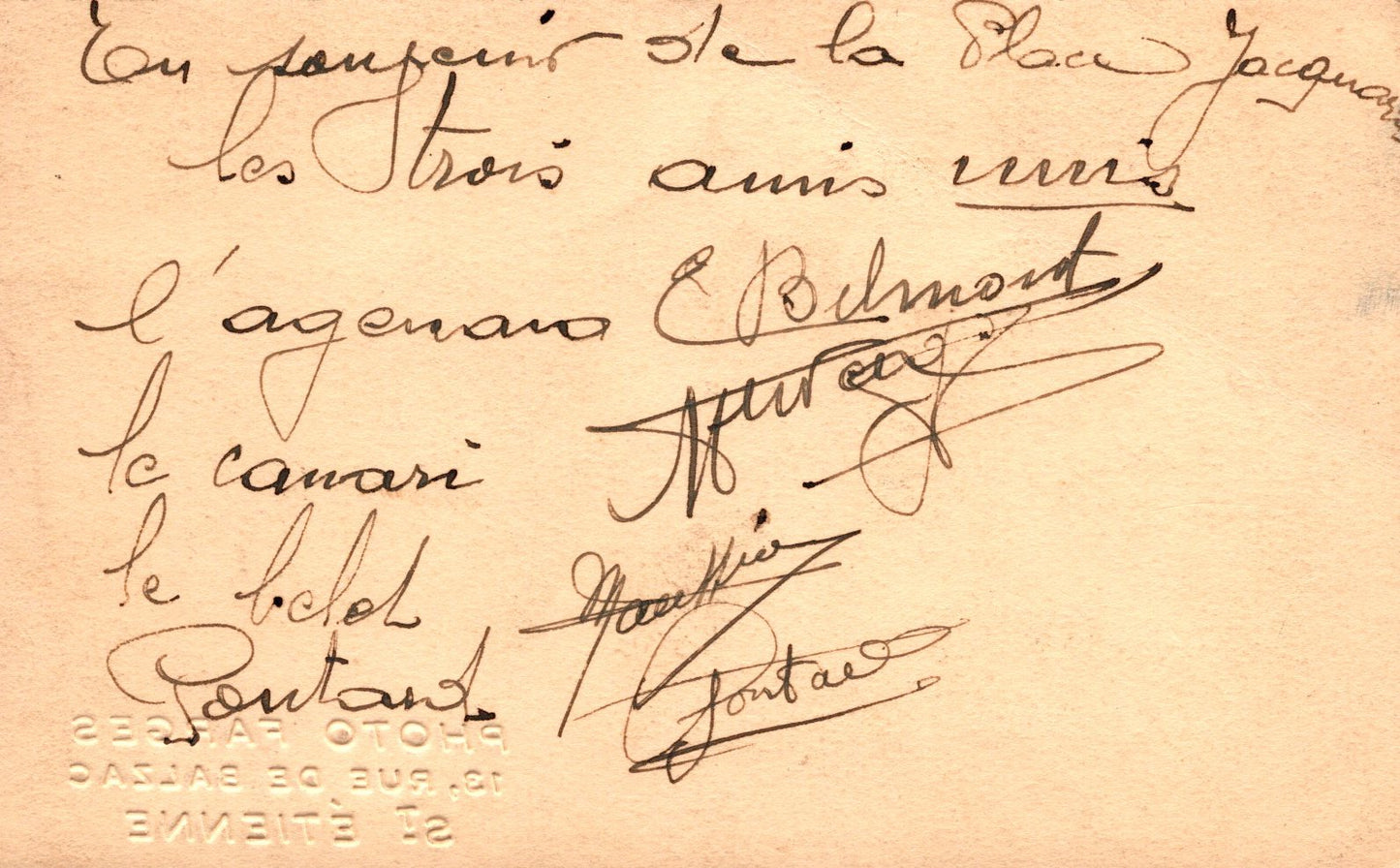 carte photo 3 soldats de 1940 Saint Etienne dont un ancien de 14-18