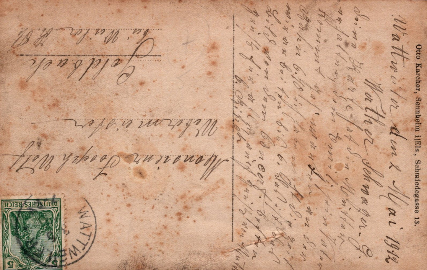 carte photo de soldats allemands déguisés en soldats français Alsace 1912