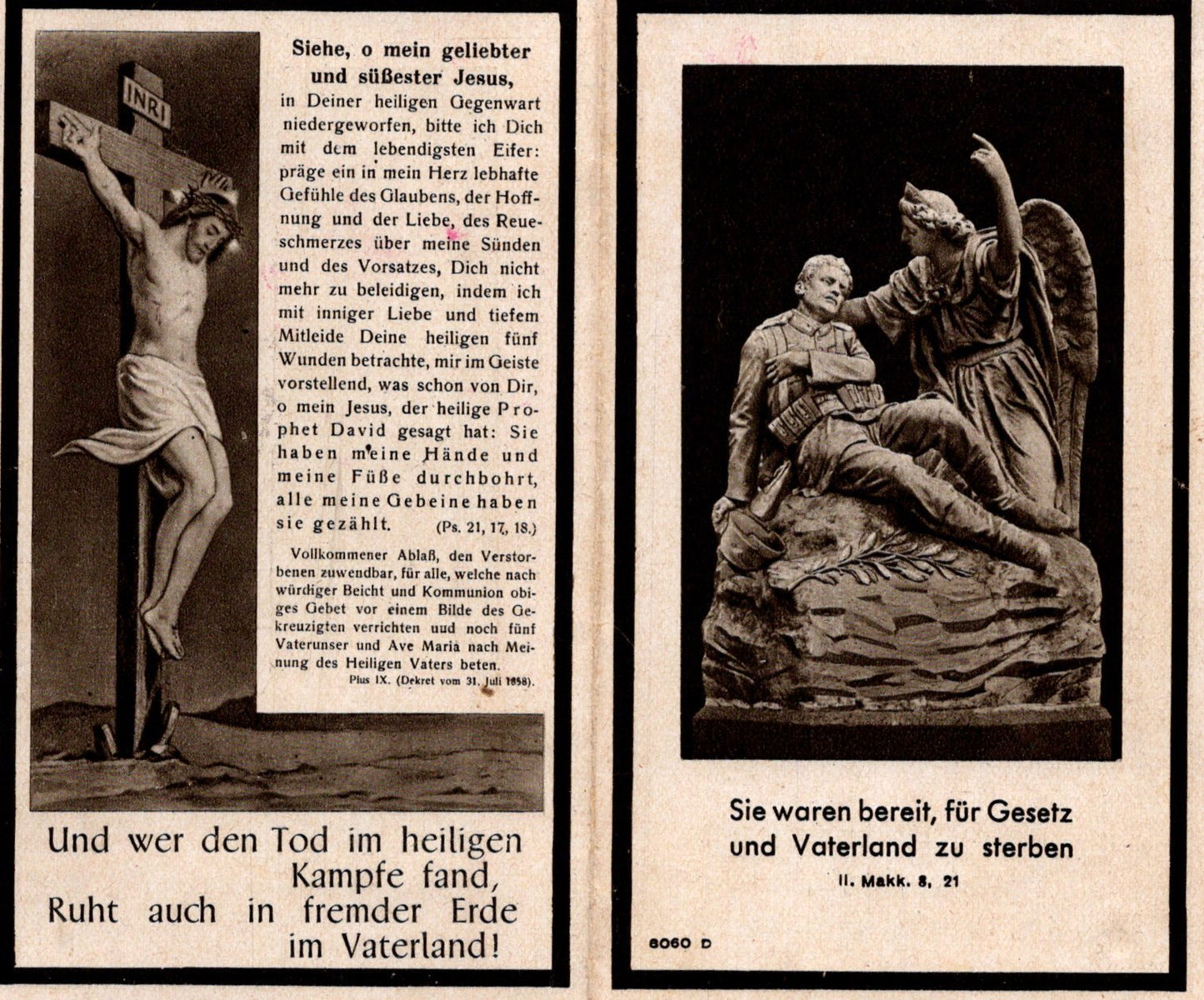 carte avis de décès soldat allemand d'infanterie originaire de Losheim tombé en 1942 Russie décoré croix de fer