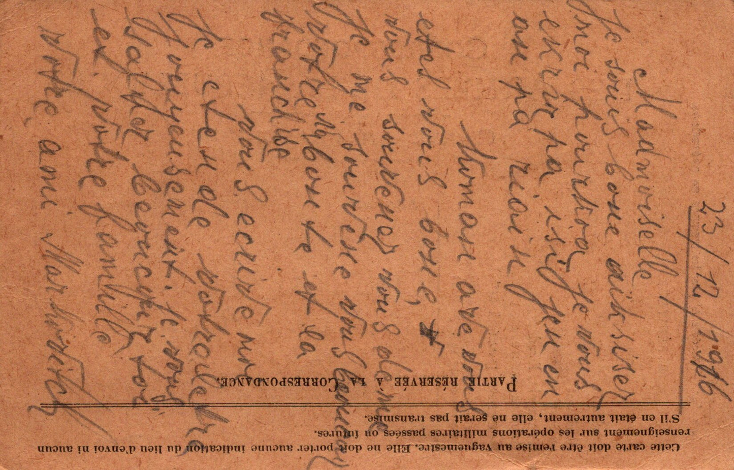 carte de correspondance militaire écrite par un soldat serbe à Salonique armée d'Orient 1914-18