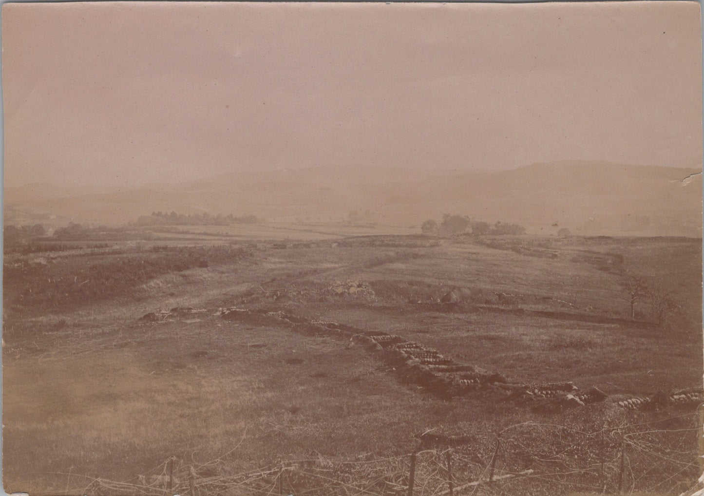 2 grandes photos positions de combat 1914-1918 15x11 cm