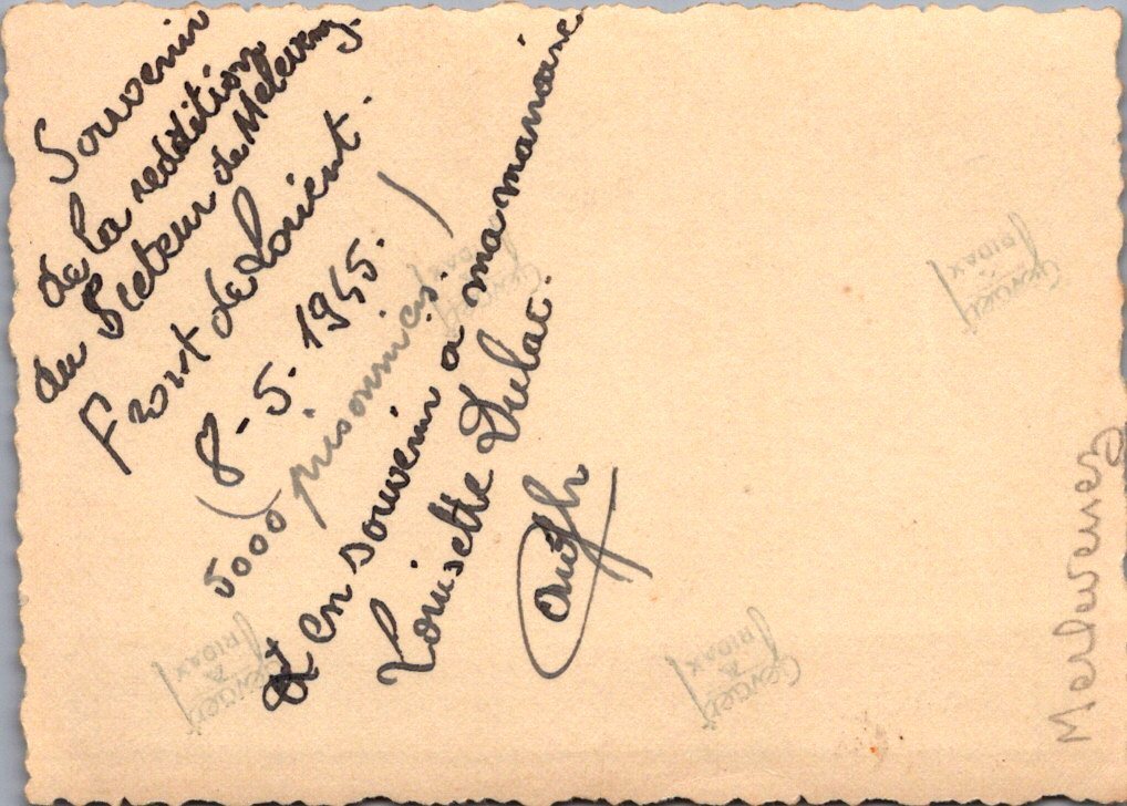 photo rédition des allemands poche de Lorient Merlevenez 8 mai 1945 8,5 x 6 cm