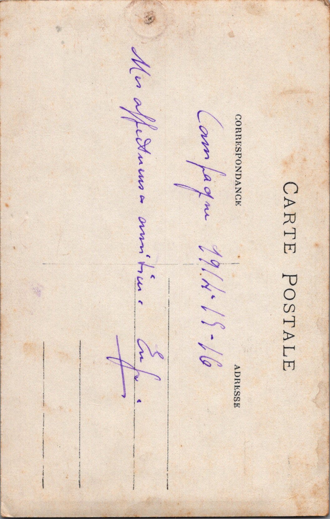 carte photo deux poilus du 168°RI loups du bois le prêtre 1916