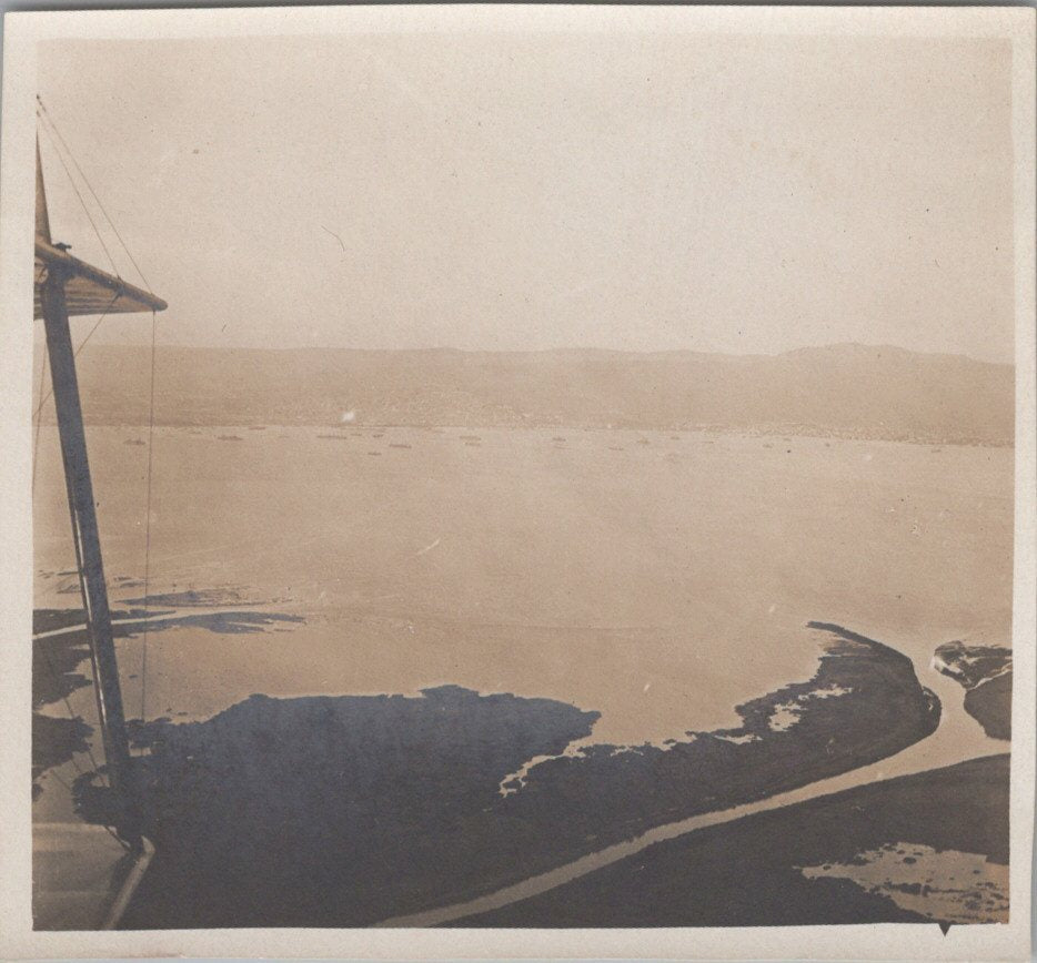 13 photos vues aériennes de Salonique et bateaux dans la rade 1914-1918 format environ 8x7 cm