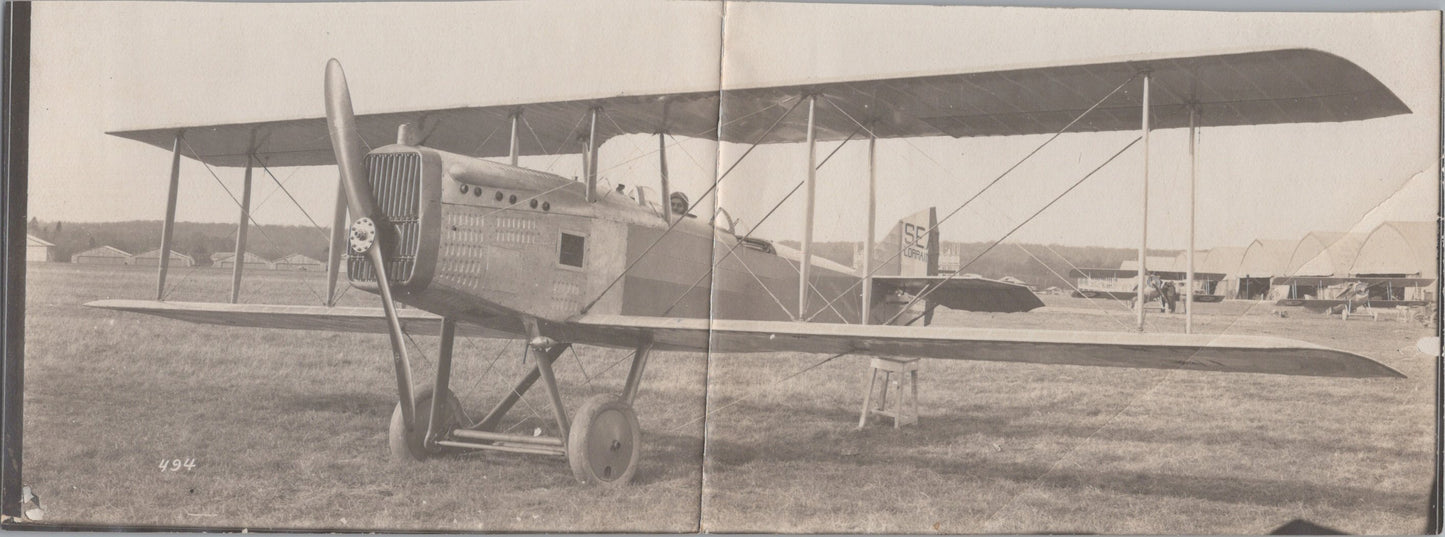 2 photos avion Français au camp d'aviation Français Salonique 1914-1918 23x9 cm