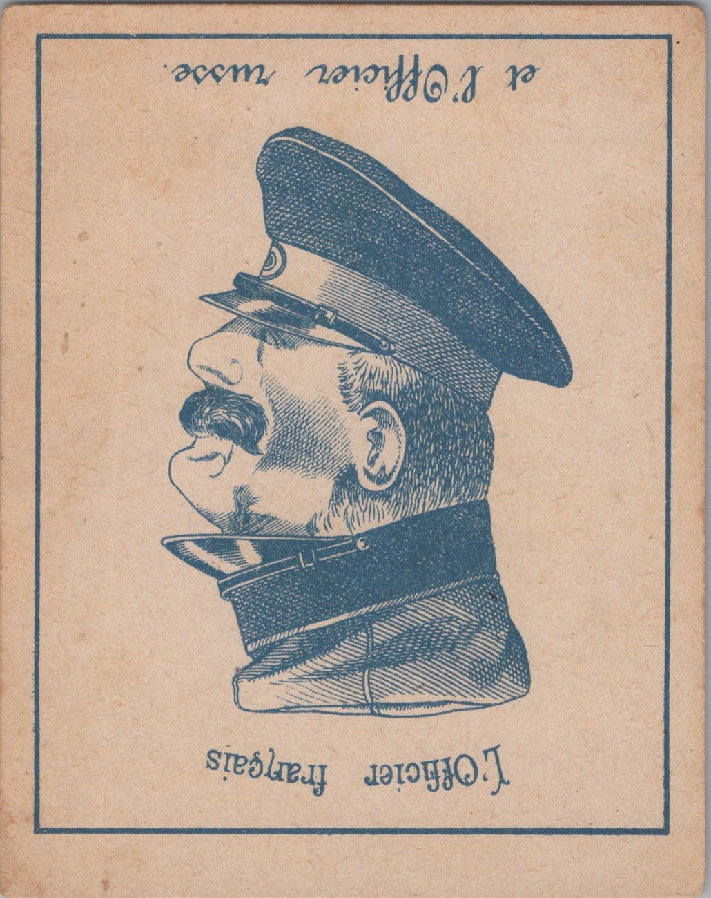 carte officier français et officier russe 1900