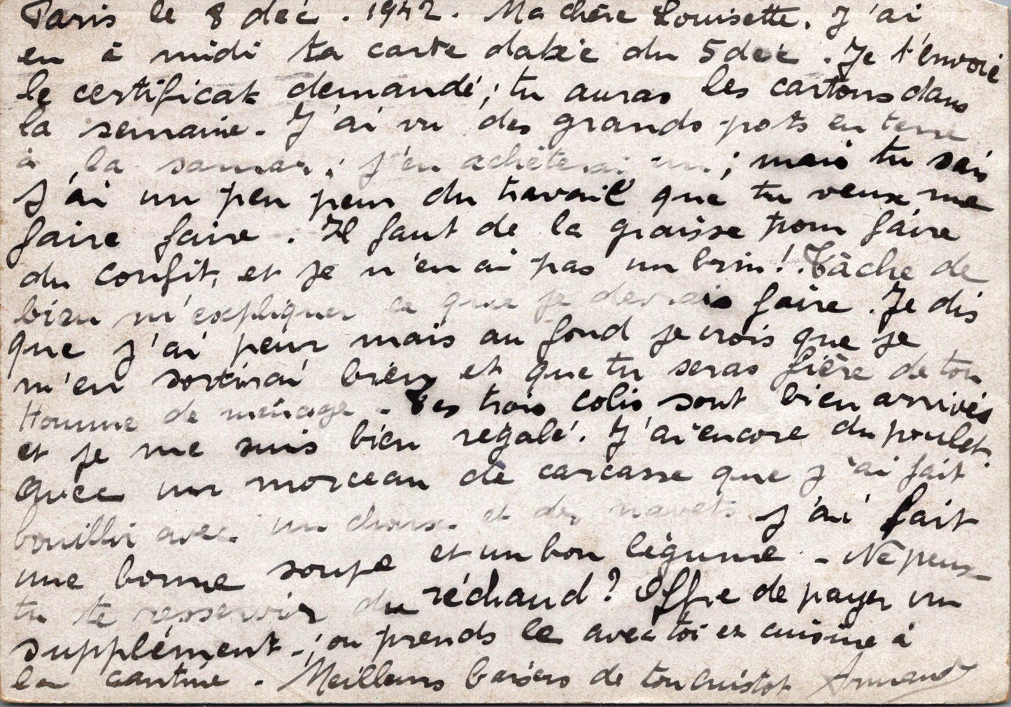 4 cartes de correspondance Pétain pour une femme du central téléphonique de Vichy 1942