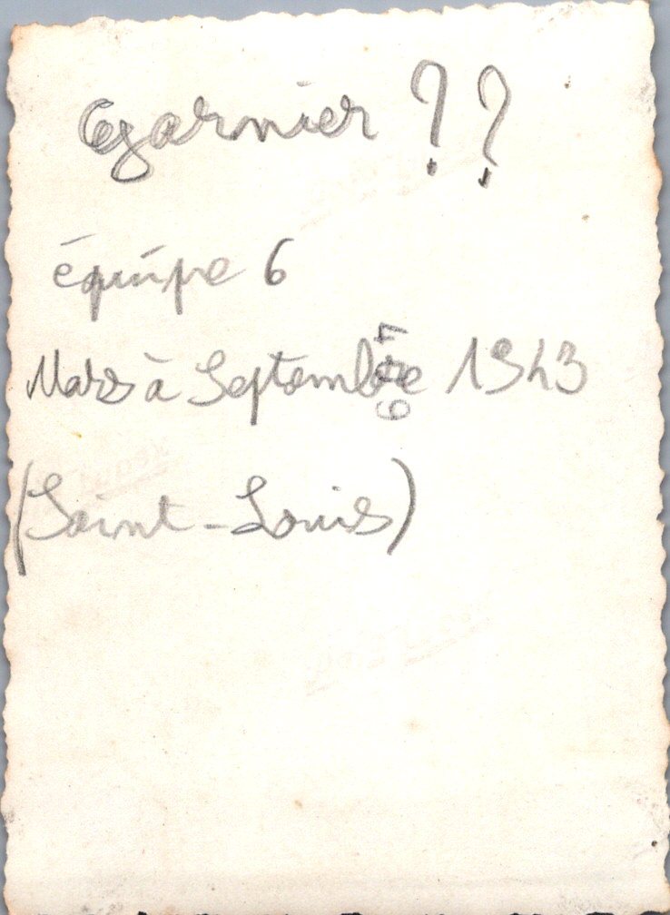 photo d'un jeune des chantiers de jeunesse nominative Garnier 1943 8,5 x 6 cm