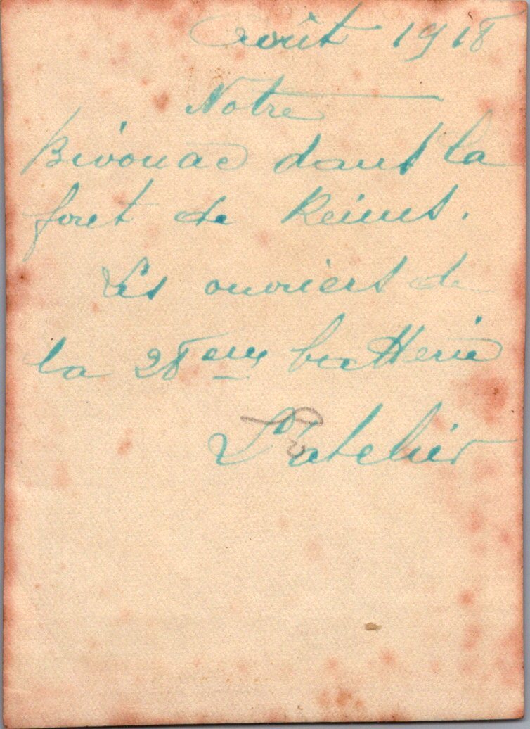 2 photos poilus dans la foret de Reims 1918 8,5 x 6 cm