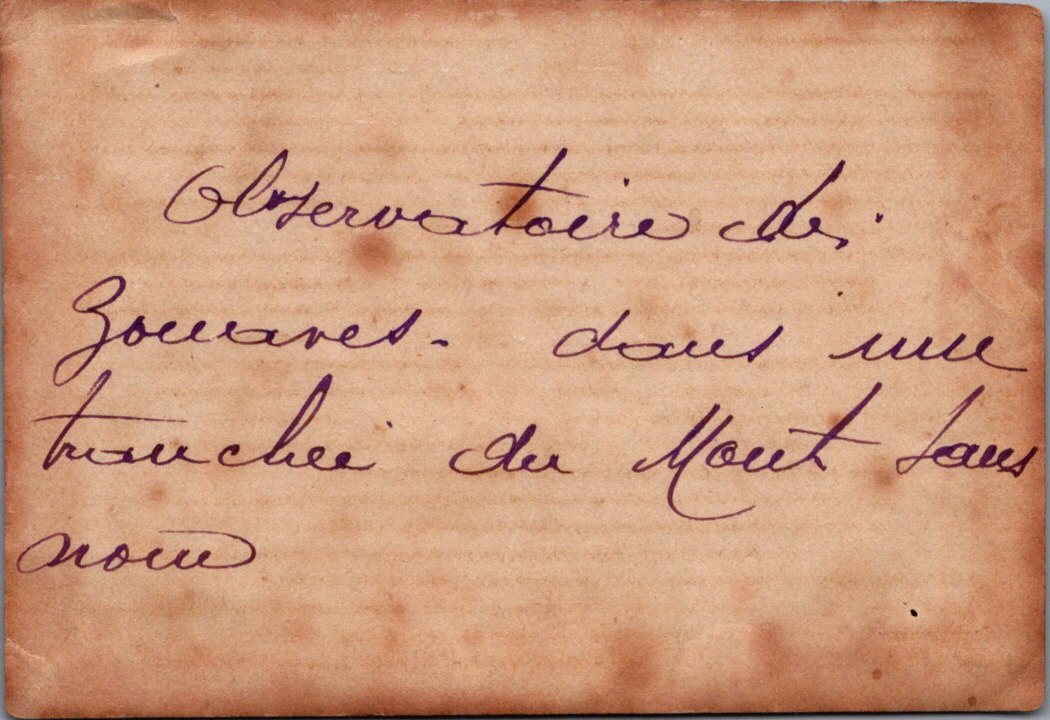 photo observatoire des zouaves Mont sans nom Champagne 1914-1918 9x6 cm