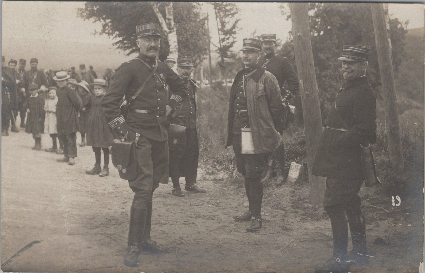 carte photo colonel et officiers du 114°RI Saint Maixent