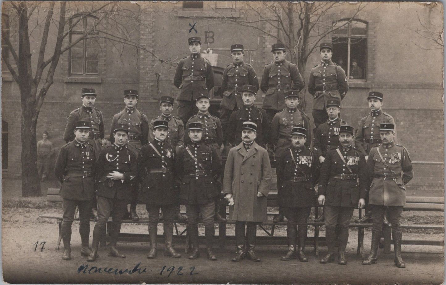 carte photo cadres du 3° bataillon de chasseurs cyclistes 1922