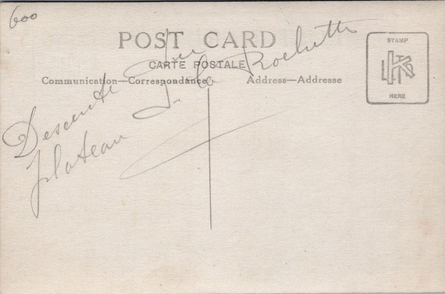 carte photo plateau de la Rochette près de Leyr Meurthe et Moselle 1914-1918