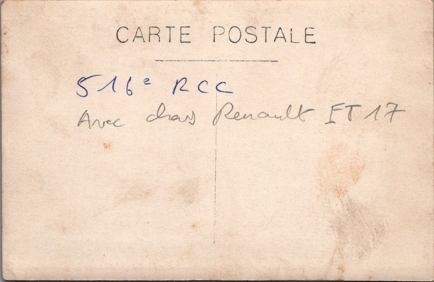 carte photo compagnie du 516° régiment de chars de combat Lunéville avec fanion années 20