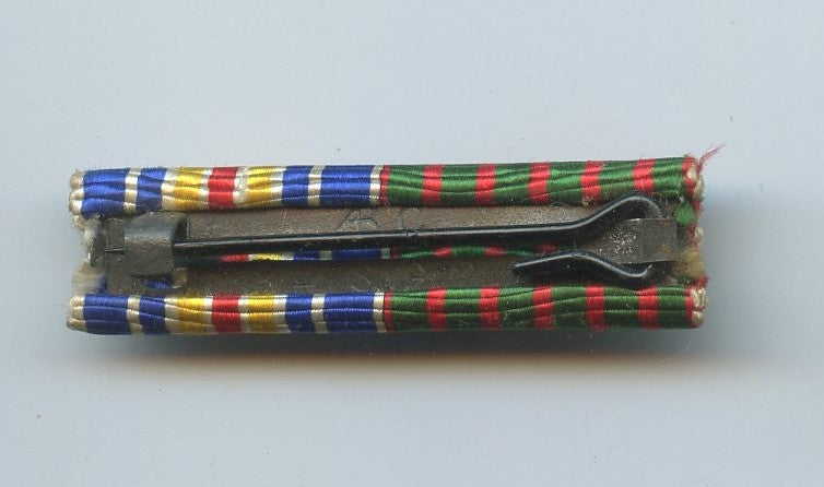 barrette de ruban mixte croix de guerre 14-18 et blessés ancienne