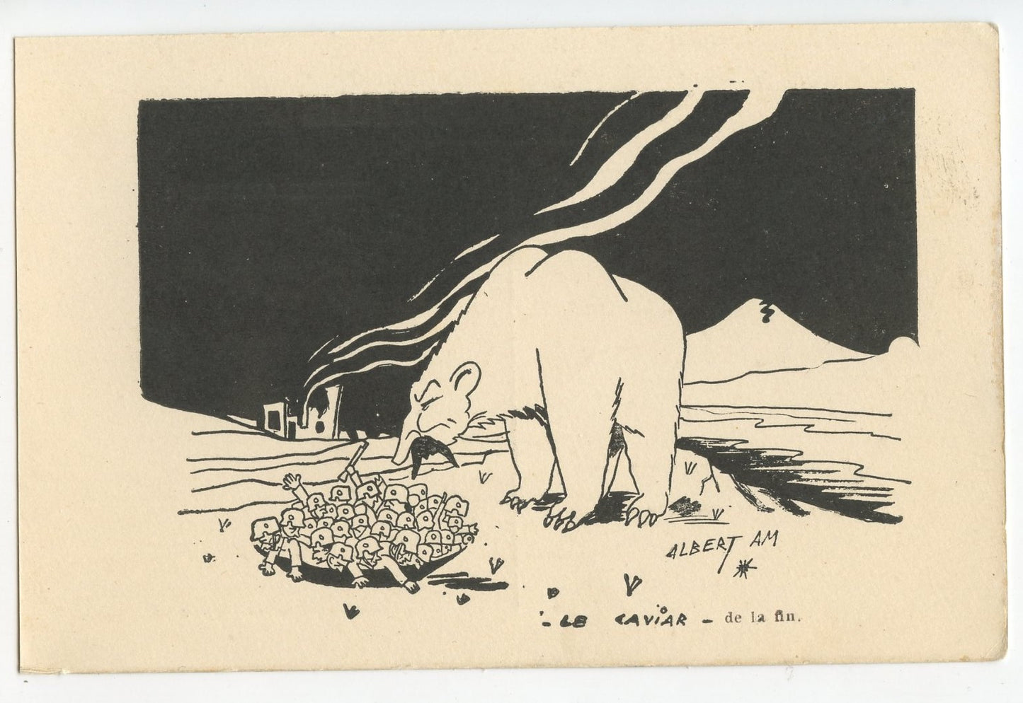 carte postale de propagande anti axe Staline 1939-45