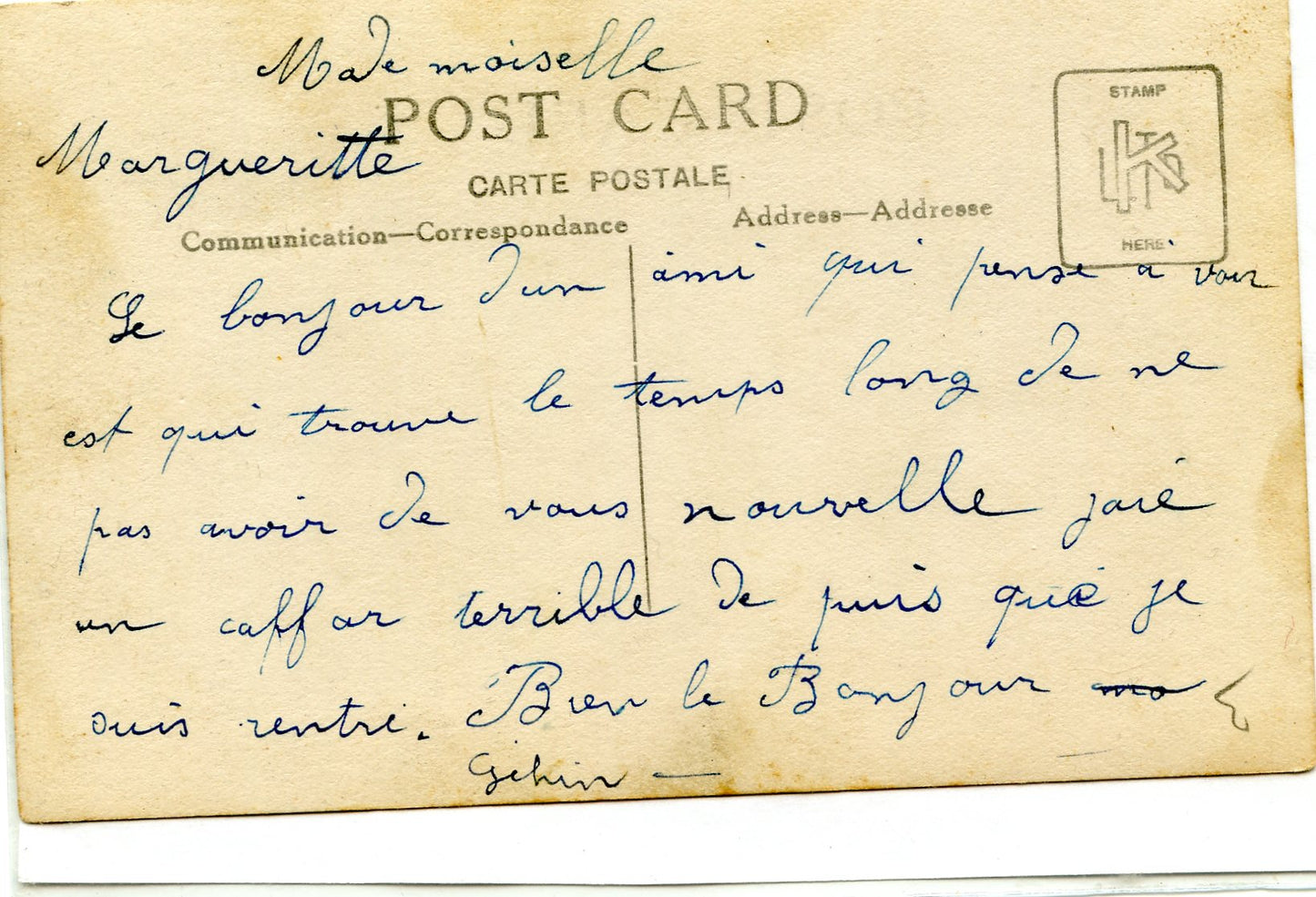 carte photo d'une pièce d'artillerie lourde française avec servants 1914-18