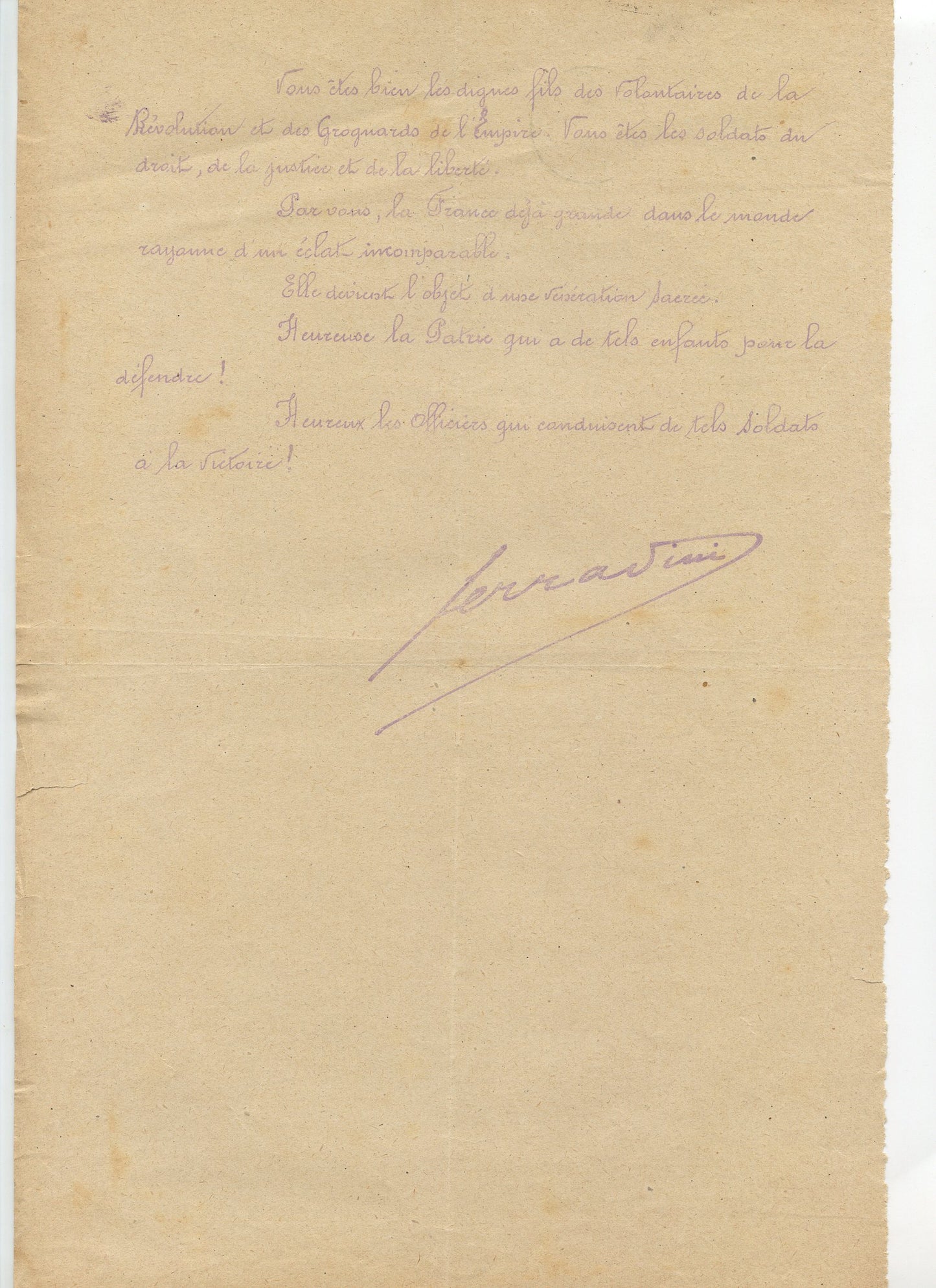 ordre du jour fait par la 72°DI pour le 164°RI combats de Verdun Aisne..1914-1918