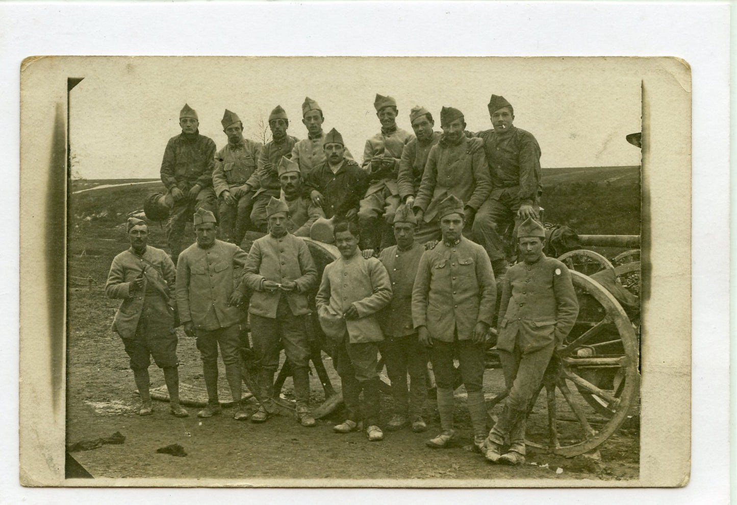 carte photos artilleurs 108°Rgt d'artillerie lourde 1918