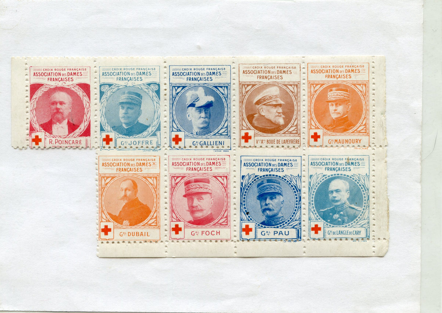 série de timbres de la croix rouge 1914-1918 ADF
