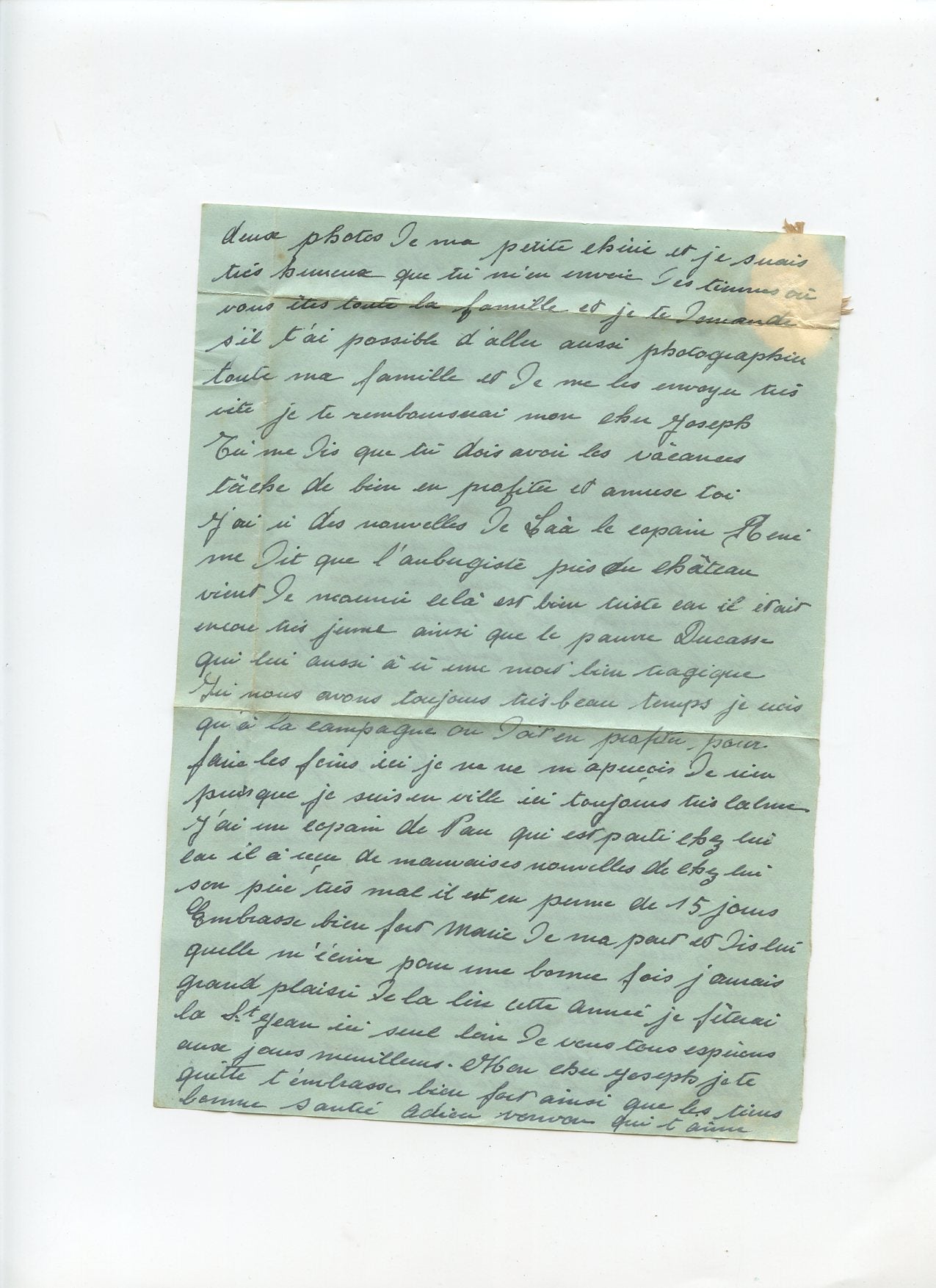 courrier et carte de correspondance d'un travailleur du STO 1944