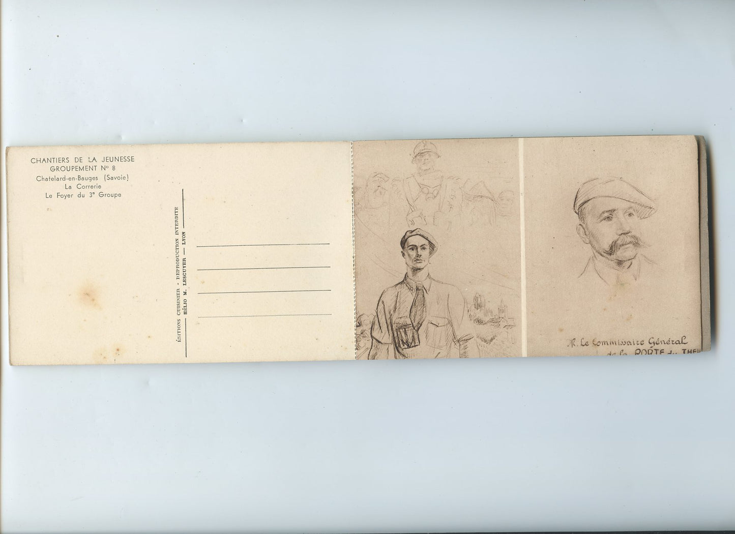 carnet de 12 cartes postales chantiers de jeunesse groupement 8 Chatelard en Bauges Savoie