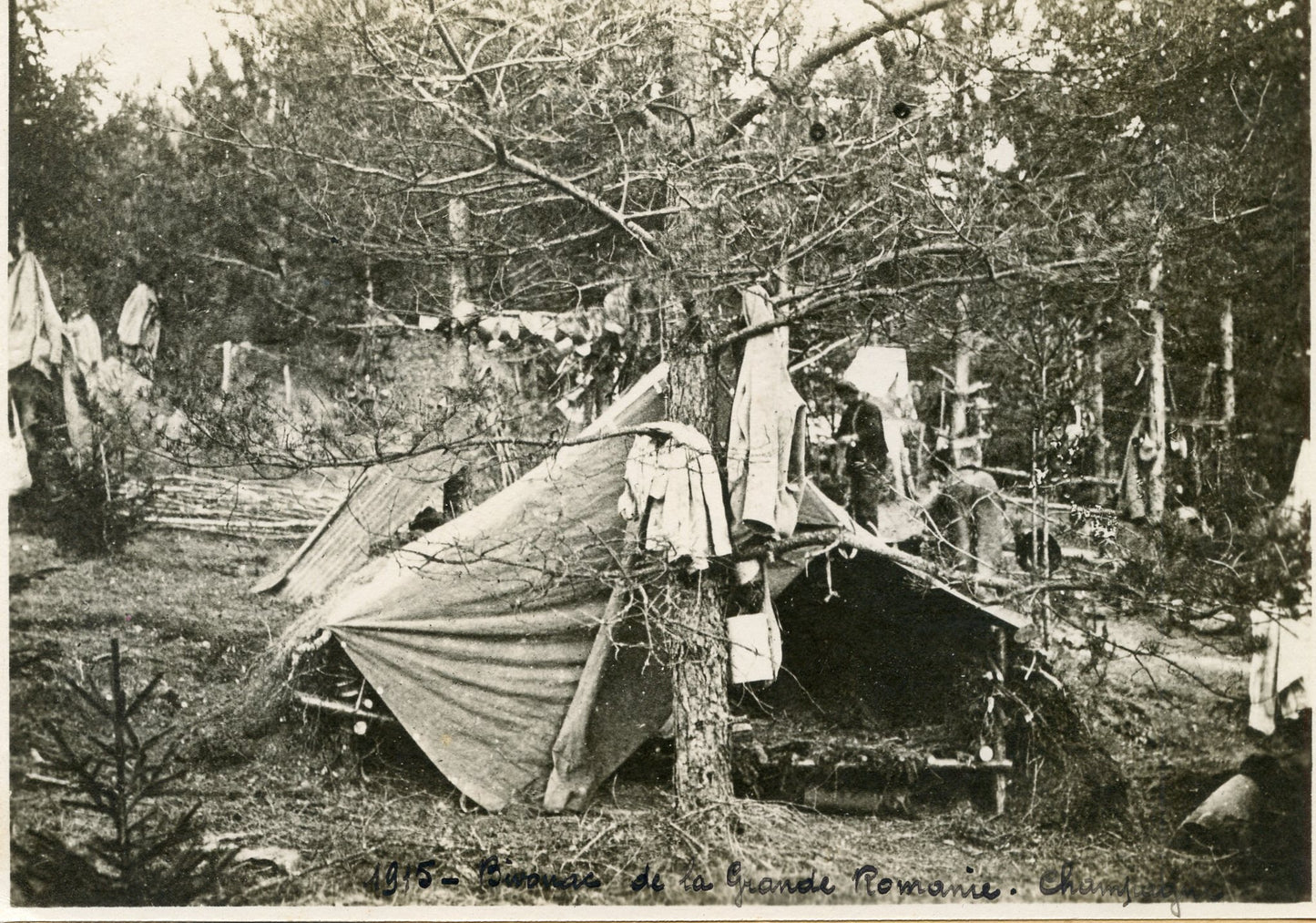 grande photo bivouac de la grande Romanie Champagne 17,5 x 12,5 cm