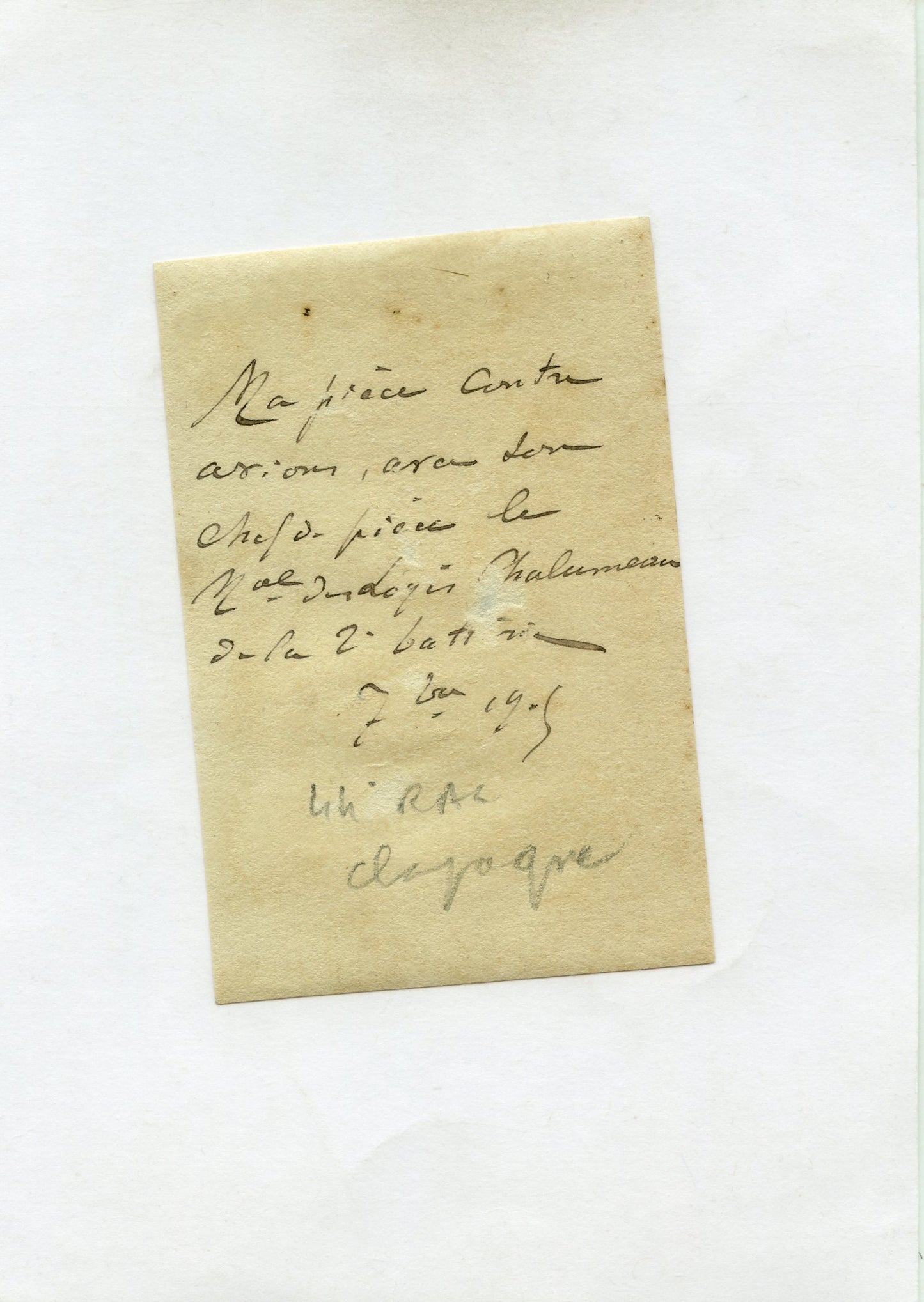 photo canon de 75 anti aérien Champagne 1915, 44°RAC 85x55 mm