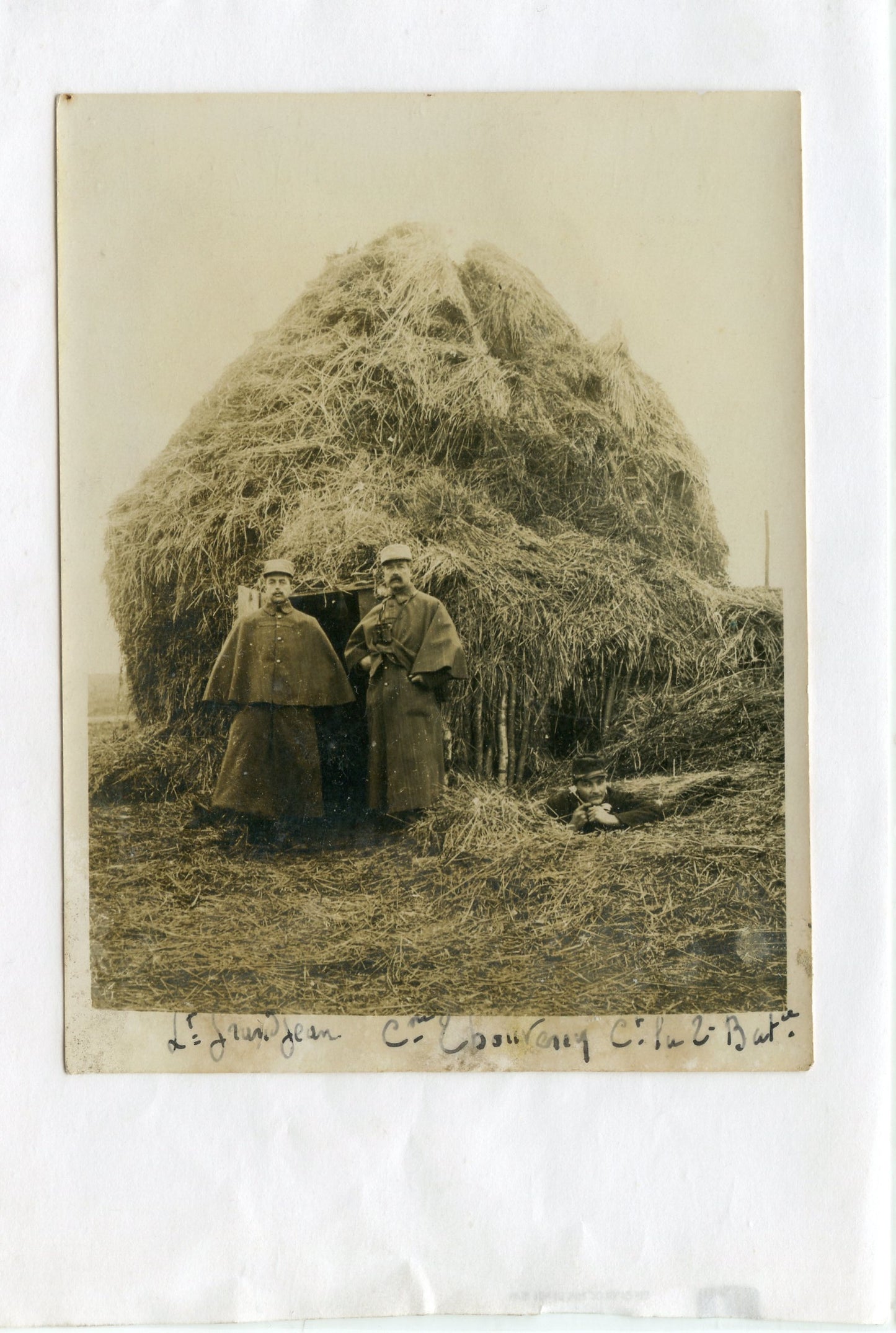 photo meule de paille transformée en observatoire Andechy Somme 1914, 44°RAC 115x90mm