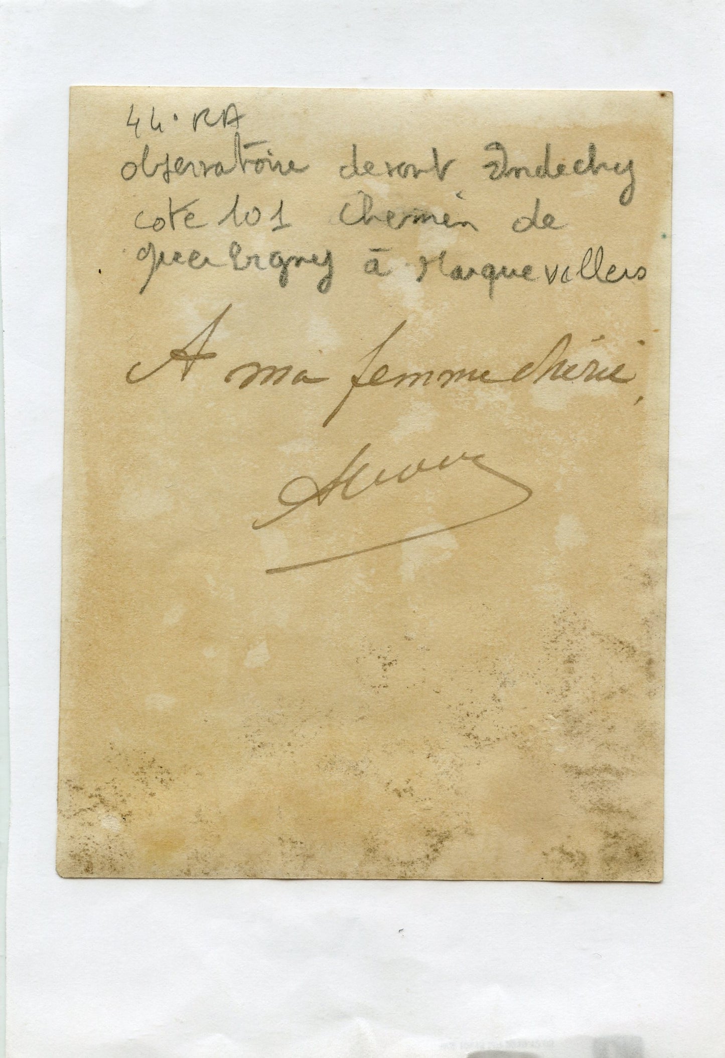 photo meule de paille transformée en observatoire Andechy Somme 1914, 44°RAC 115x90mm