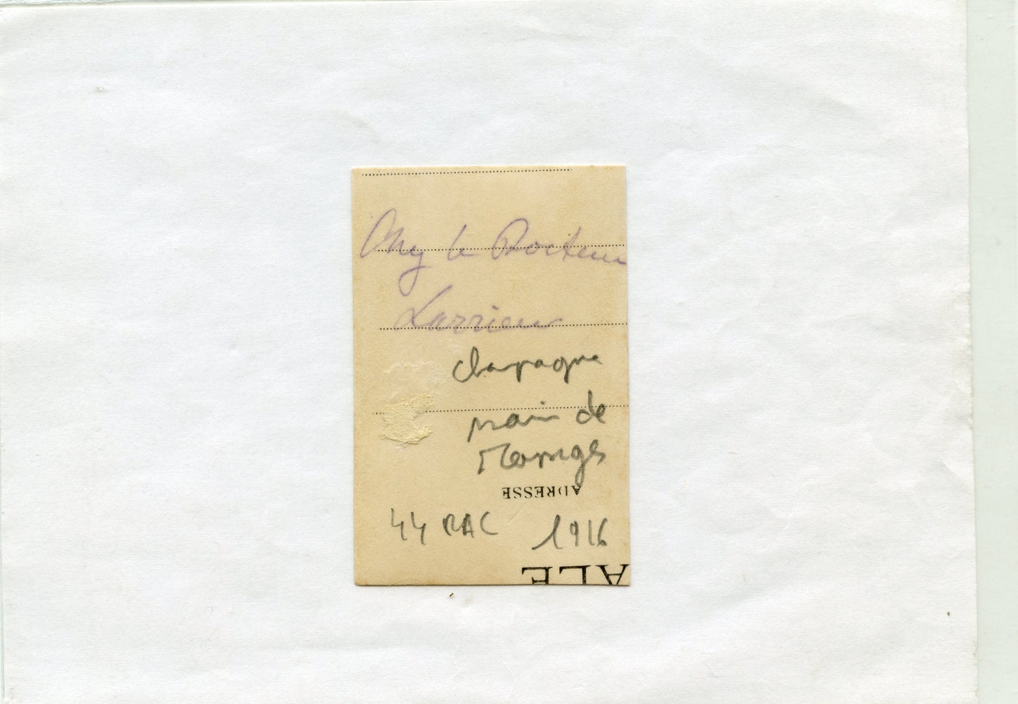 photo abri du médecin main de Massiges 44°RAC 1916 60x40mm