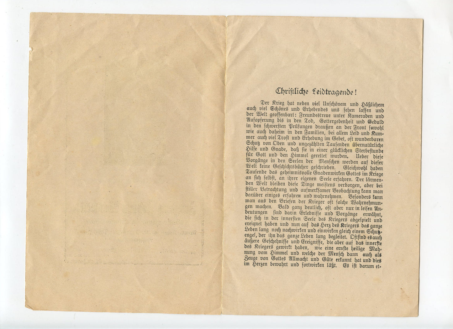 fascicule de décès d'un soldat allemand tué à Reims le 16 juillet 1918, 8 pages