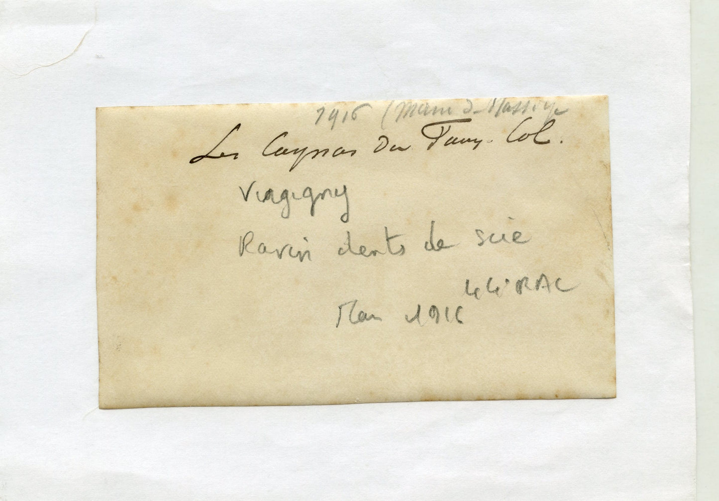photo cagnas du faux col Main de Massiges Champagne 1915, 44°RAC 1915 110x65mm