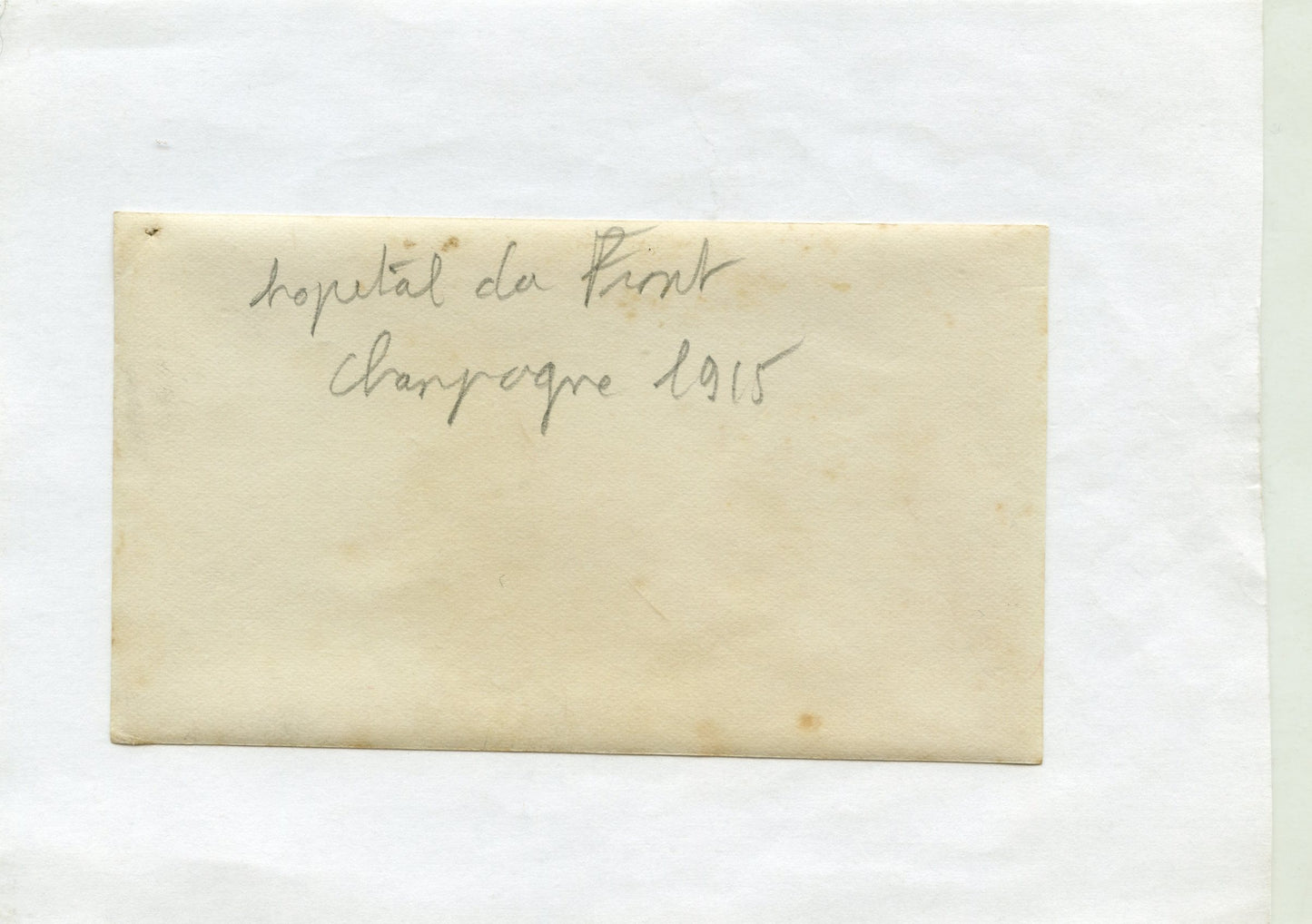 photo d'un hôpital du front Champagne 1915, 110x60 mm