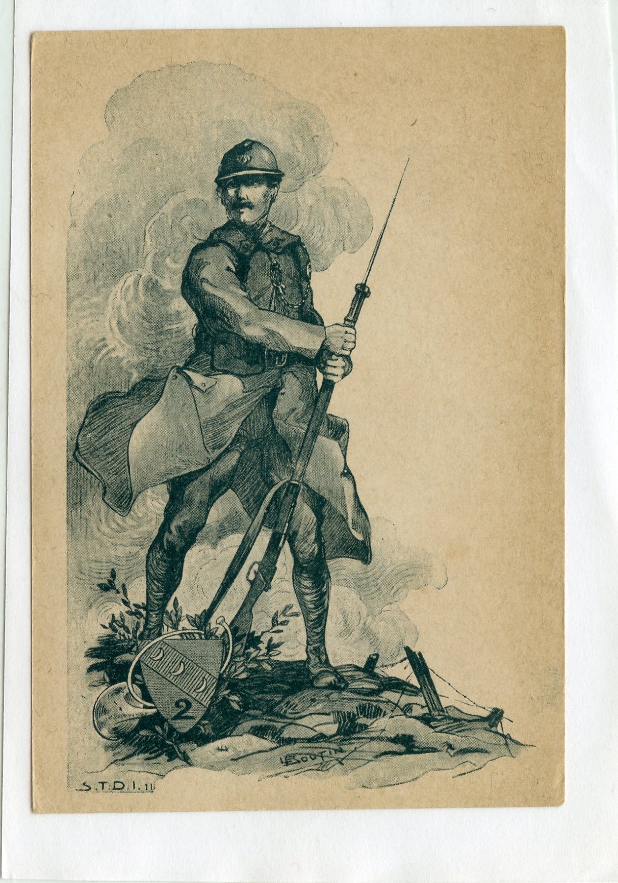 carte postale chasseur du 2°BCP Lunéville 1914-1918