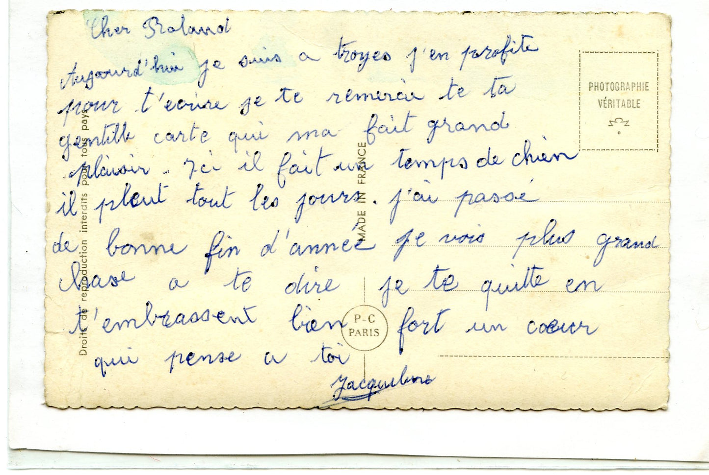 carte postale fantaisie parachutistes années 40-50