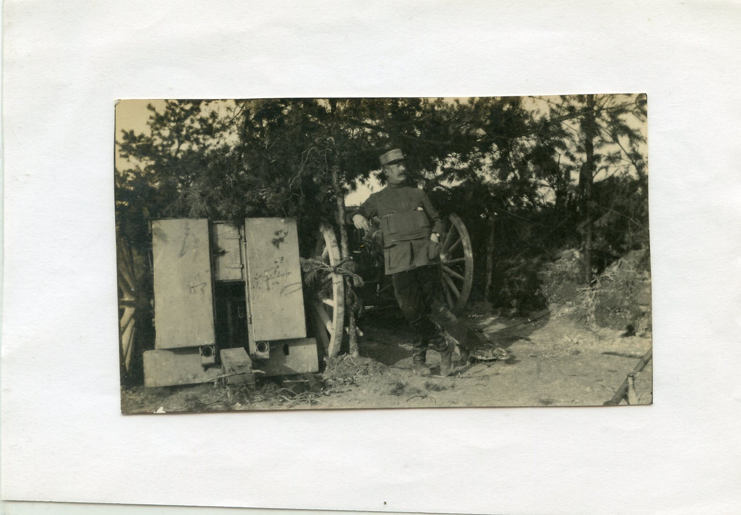 photo Cne Thouvery à Perthes les Hurlus 44°RAC Champagne 1915 10,5x6,5 cm