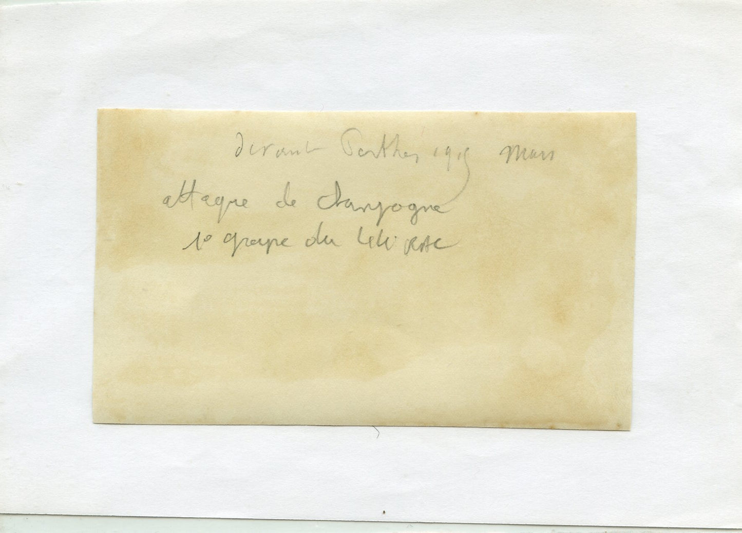photo Cne Thouvery à Perthes les Hurlus 44°RAC Champagne 1915 10,5x6,5 cm