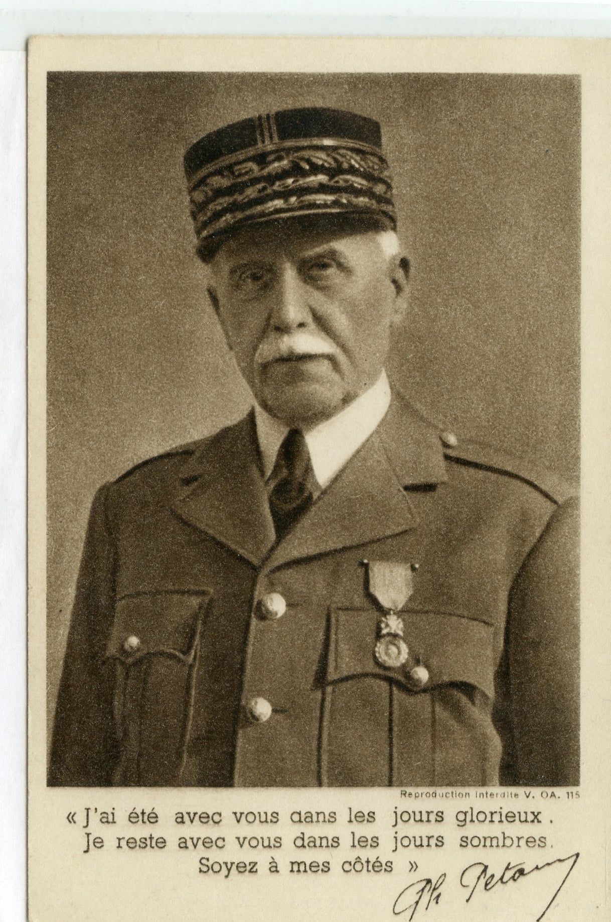 carte postale maréchal Pétain, propagande