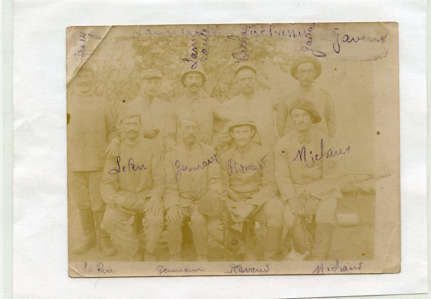 photo artilleurs armée d'orient 1914-1918 avec noms