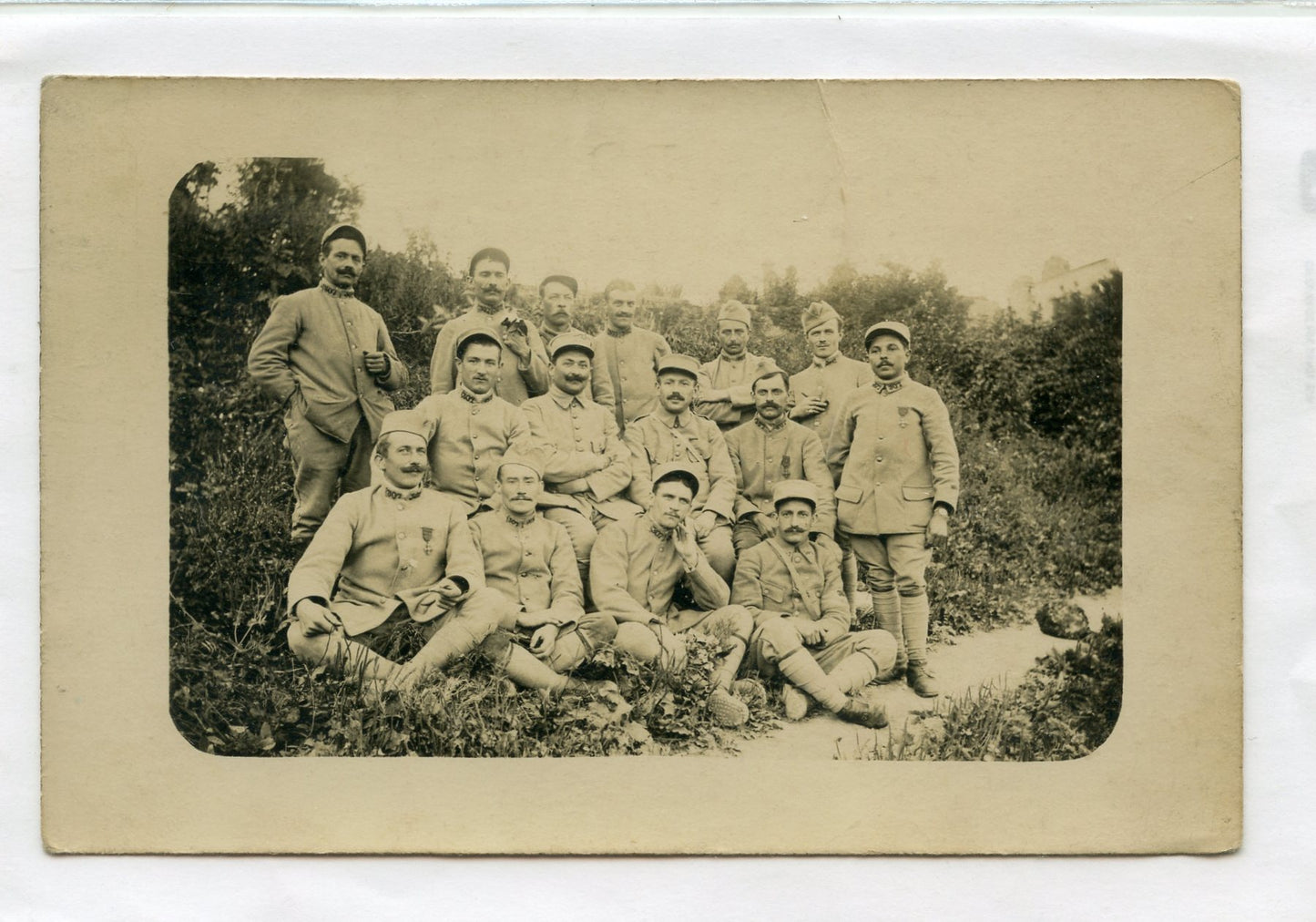 carte photo d'un groupe de poilus du 307°RI 1914-1918