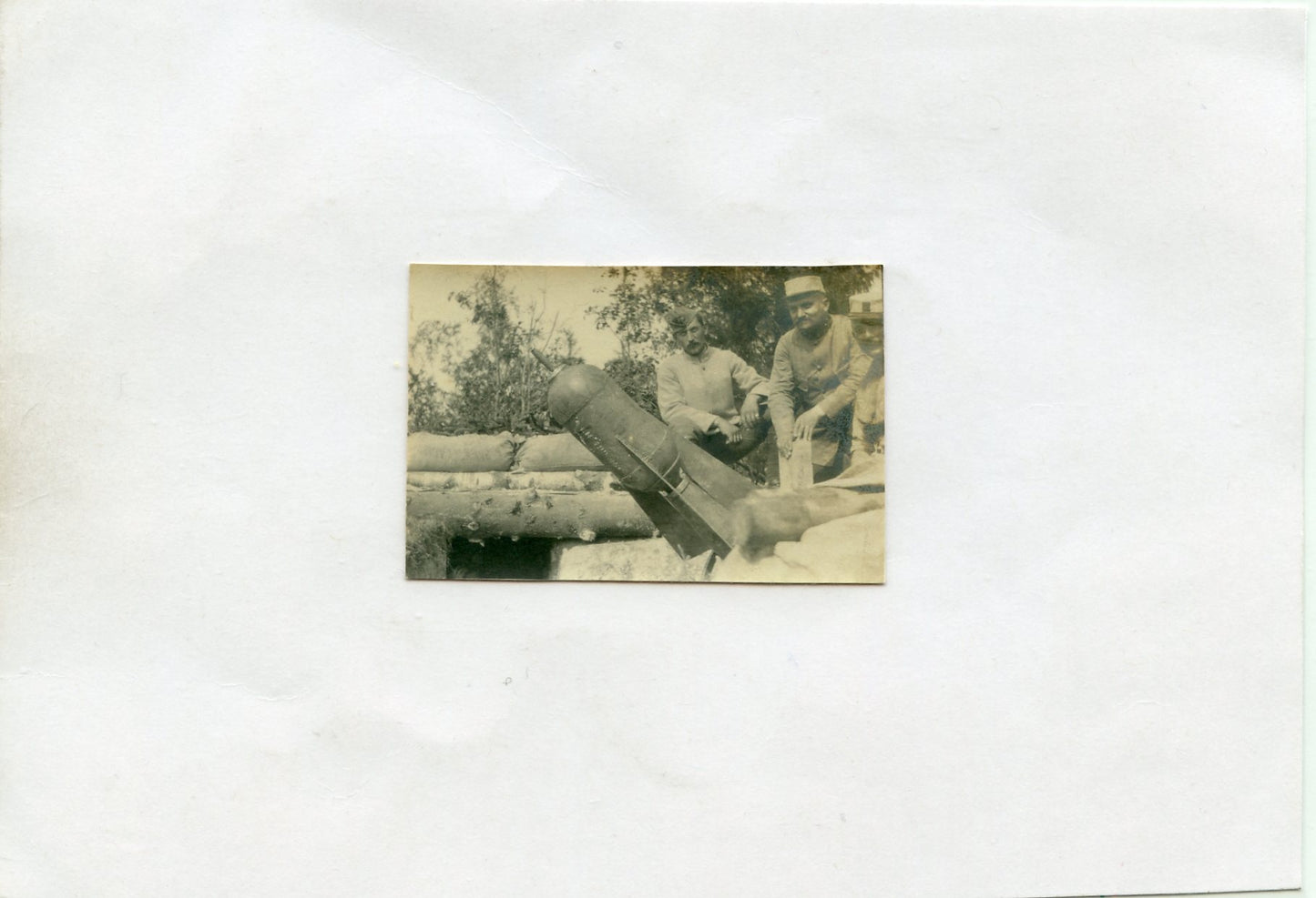 photo crapouillot de 58 44°RAC, octobre 1915, 5,5x3,5 cm