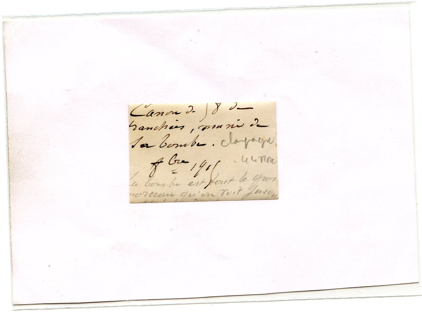 photo crapouillot de 58 44°RAC, octobre 1915, 5,5x3,5 cm