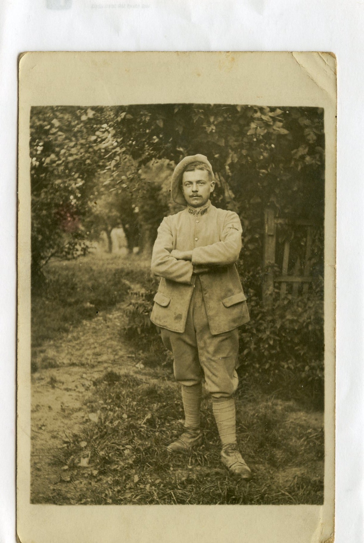 carte photo poilu du 130°RI avec béret bleu horizon