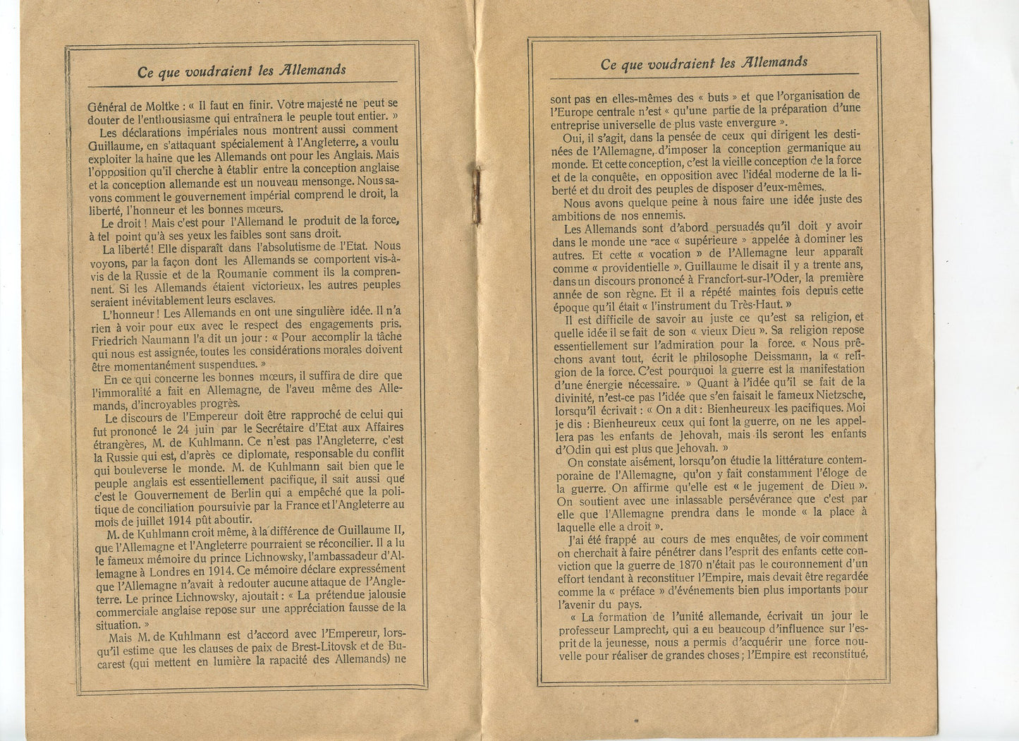 fascicule tract anti allemand 1914-1918