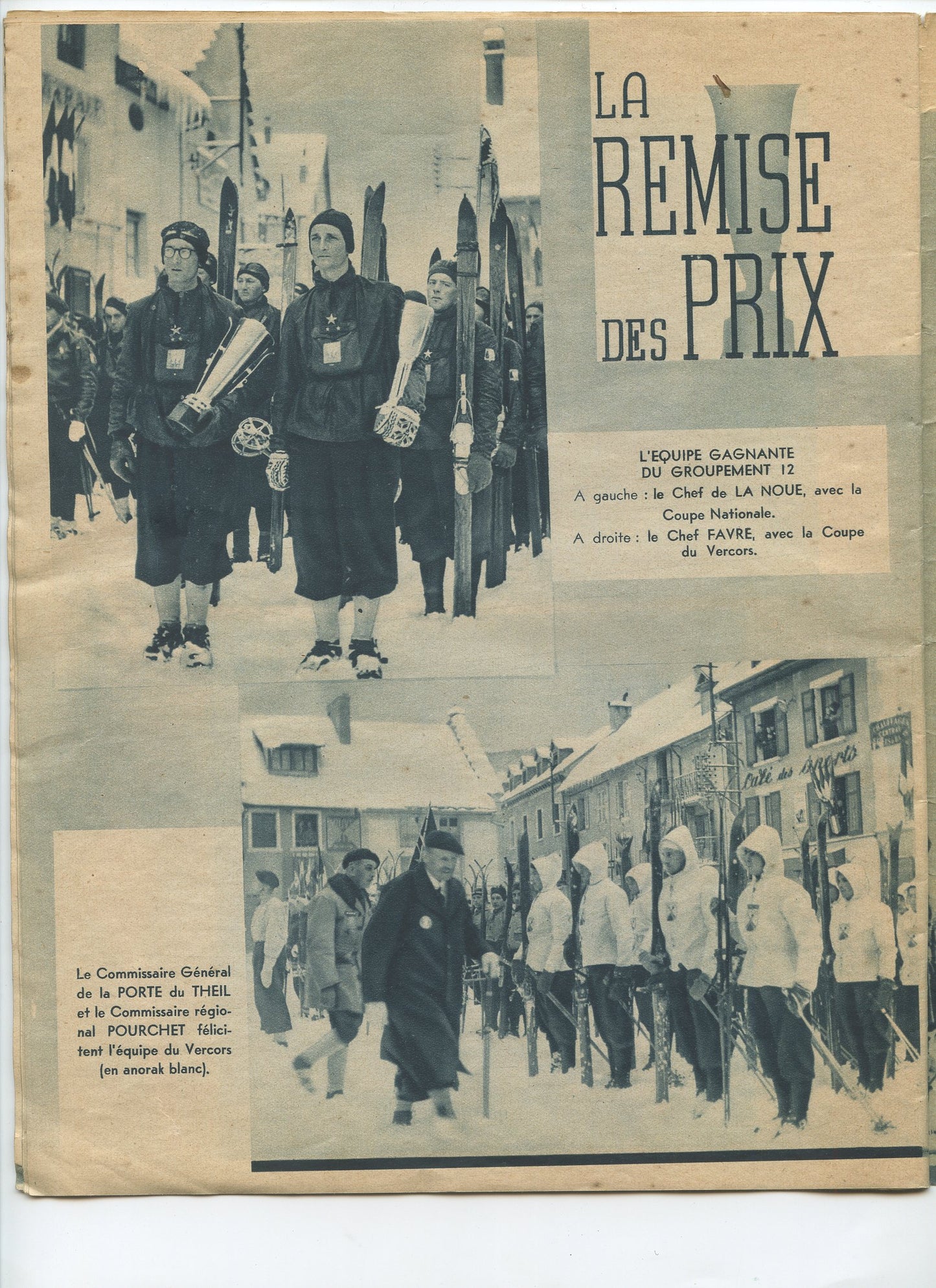 journal jeux d'hiver des chantiers de la jeunesse Villard de Lans 1942, nombreuses photos