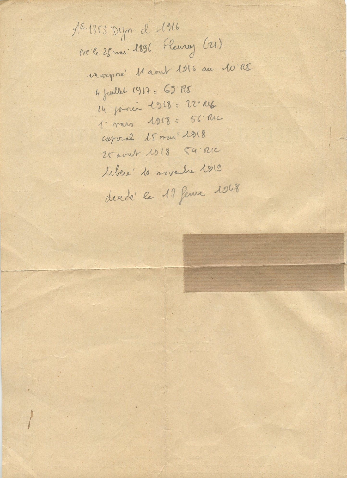 diplôme médaille d'orient et interalliée pour un caporal 56° et 54°RIC coloniale