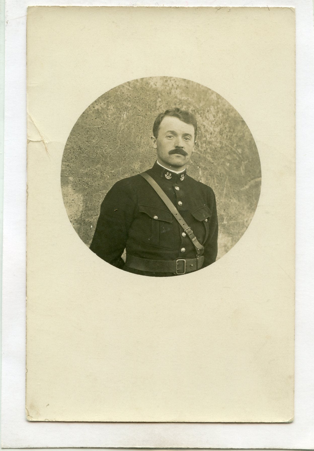 carte photo d'un officier du 32° bataillon de chasseurs alpins Chambéry 1914-1918