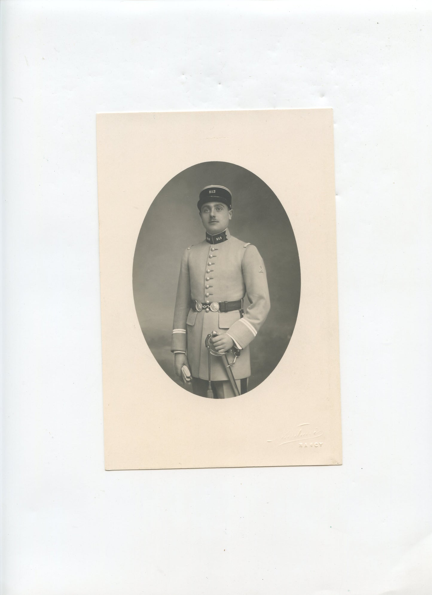 grande photo d'un lieutenant du 513° régiment de chars de combat Nancy 18x12 cm