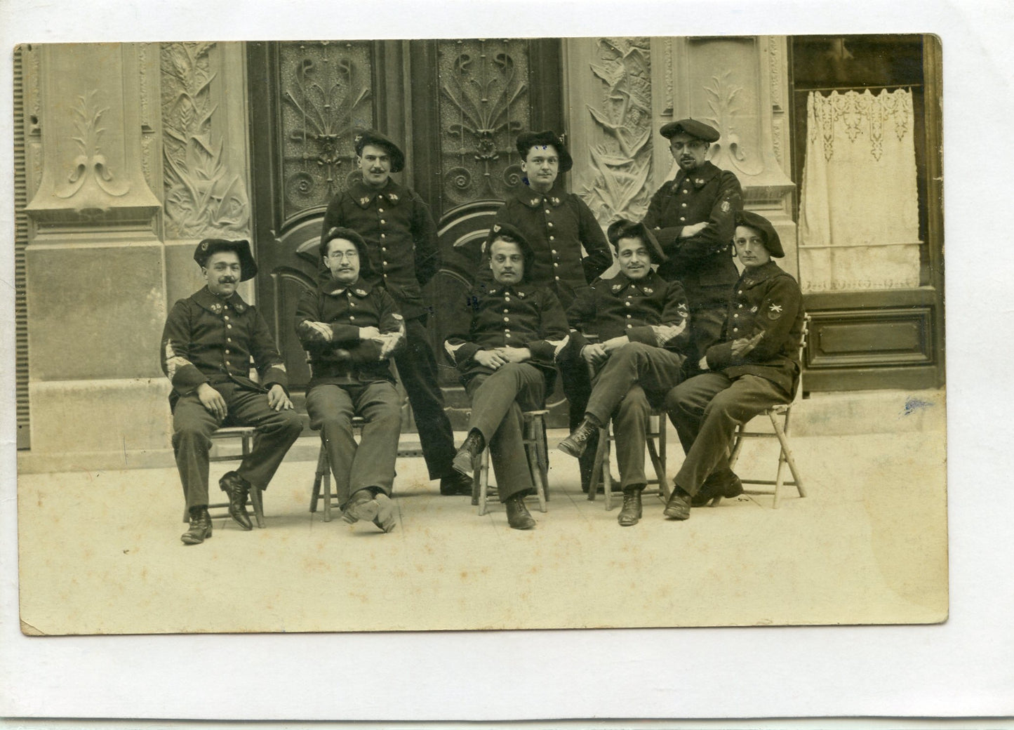 carte photo sergent des 14° et 28° bataillon de chasseurs alpins Grenoble avant 1914